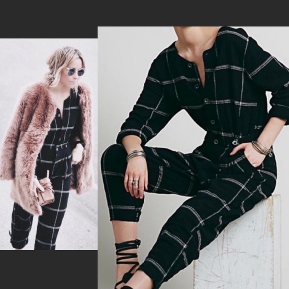 Free People Pants - FREE PEOPLE Keep It In Check Plaid Jumpsuit